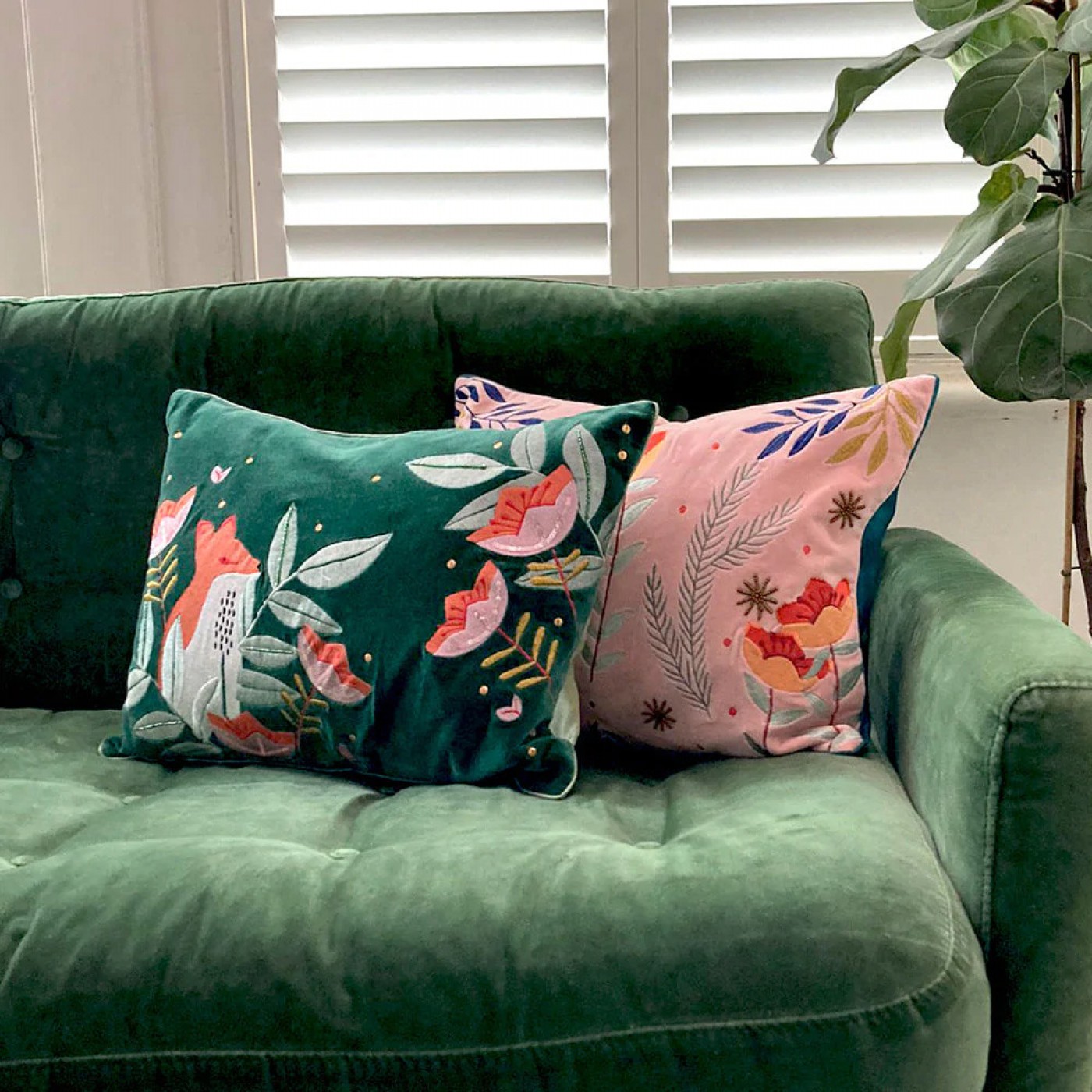 Secret Garden Velvet Fox Cushion — Cushions & pillows from Toolittle — additional view 3