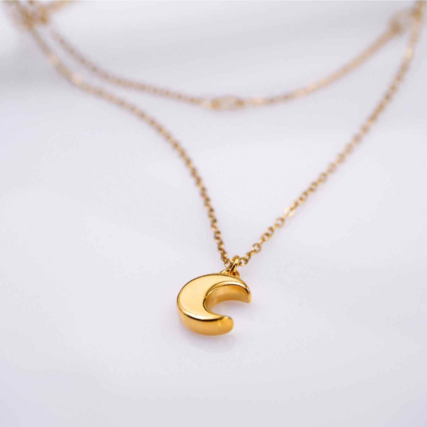 Handmade Layered Necklace- Golden Moon