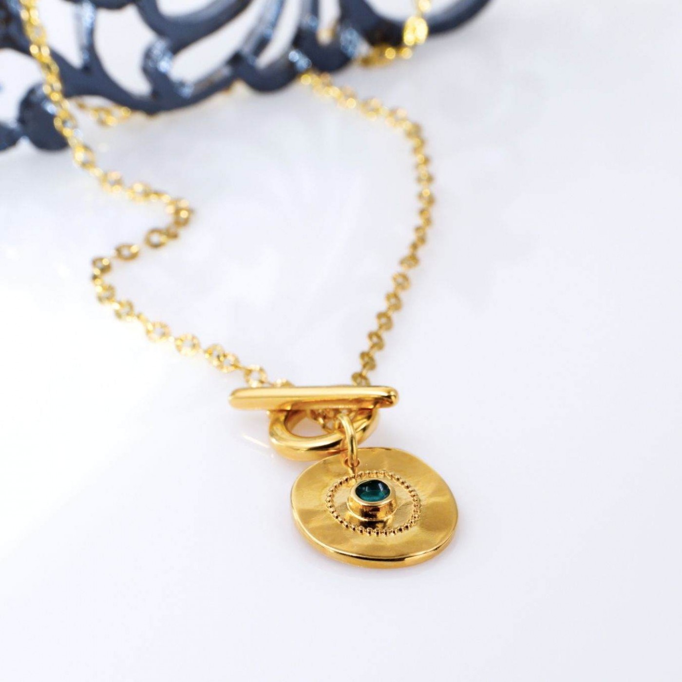 Toggle Clasp: Gold-plated Necklace - Zircon — Necklaces from Toolittle — additional view 7