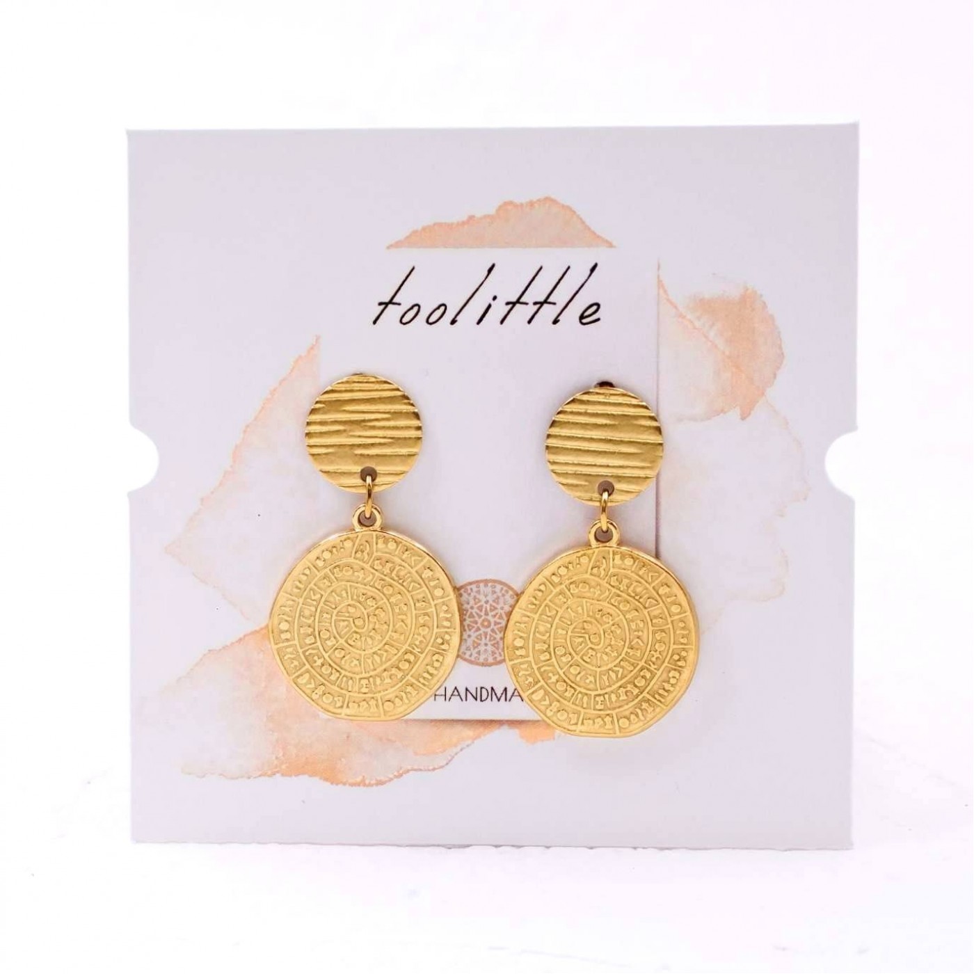 Phaistos Gold-plated Inox Earrings — Earrings from Toolittle — additional view 3