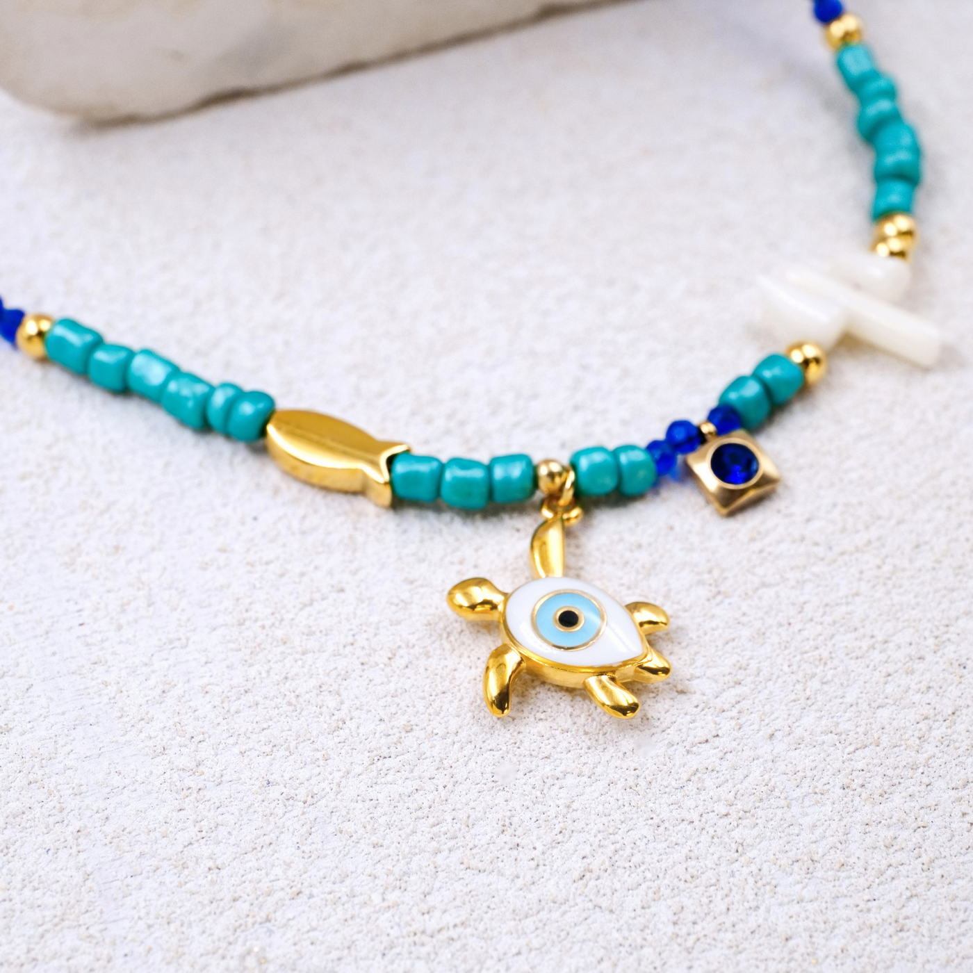 Enamelled Turtle Short Necklace — Necklaces from Toolittle — additional view 2