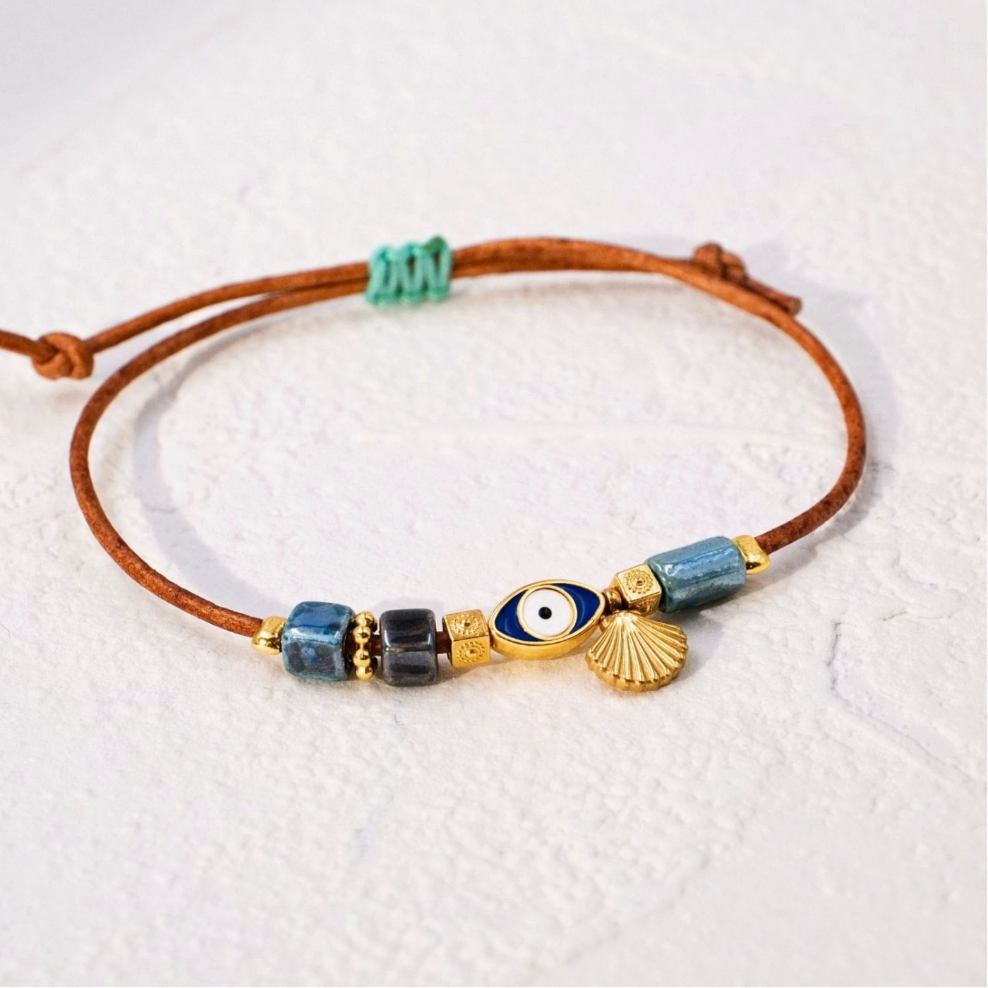 Makrame Bracelet with Enamelled Evil Eye — Bracelets from Toolittle — additional view 2