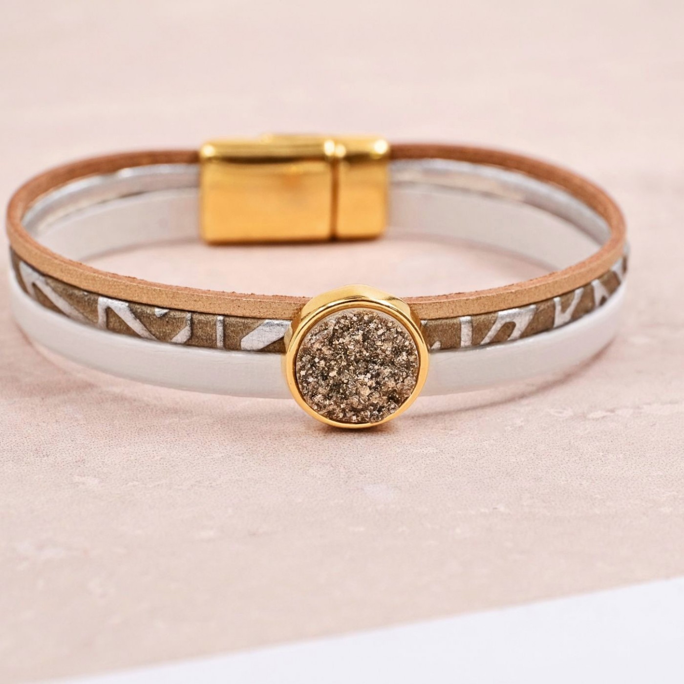 Women's Bracelet | Multi Leather & Lava Stone — Bracelets from Toolittle — additional view 3