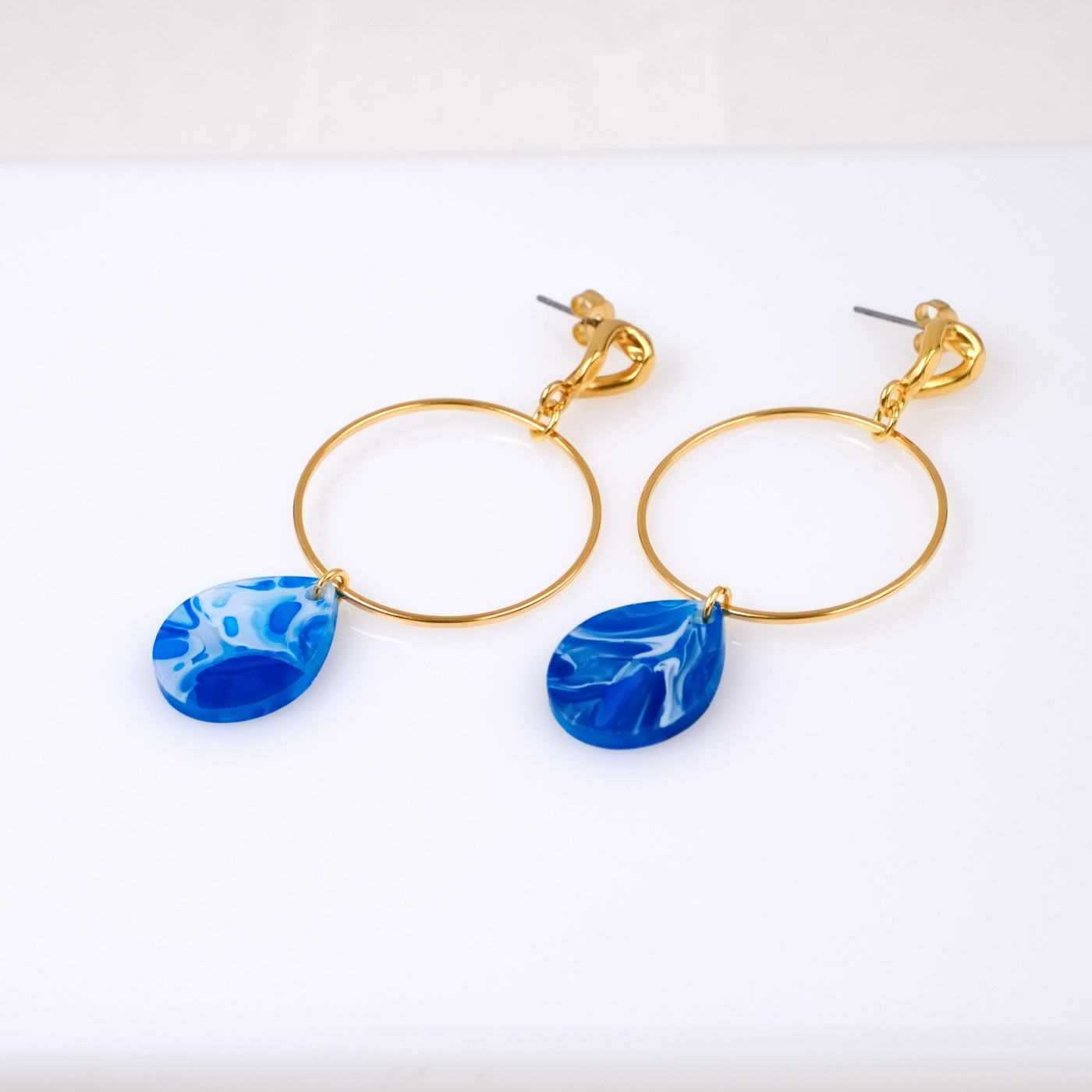 Hoop earrings with plexiglass drop — Earrings from Toolittle — additional view 2