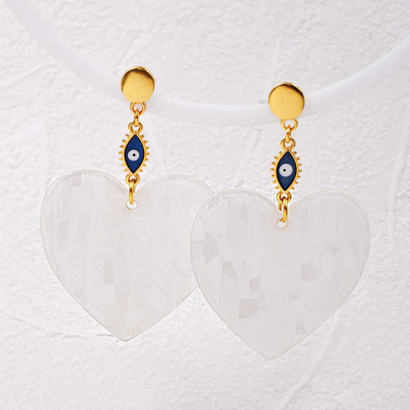 Plexiglass Heart Earrings — Earrings from Toolittle — additional view 4