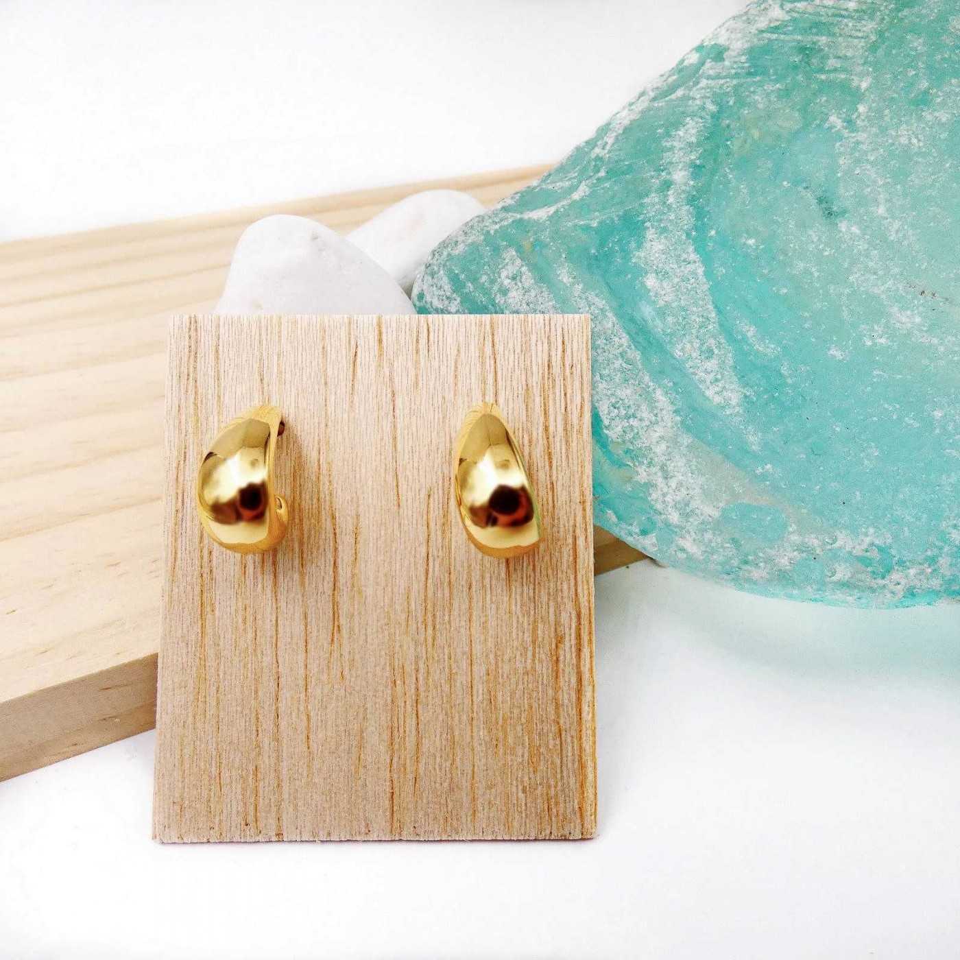 Seasand Gold Hoops — Earrings from Toolittle — additional view 2