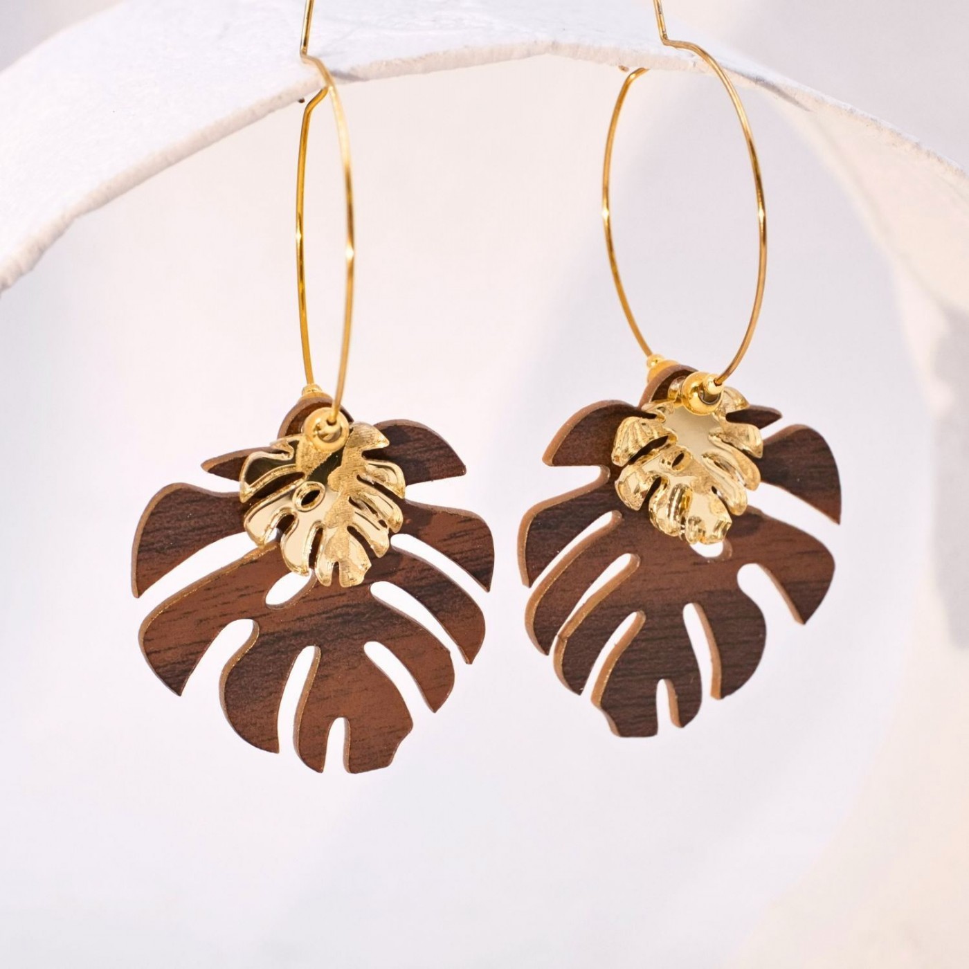 Monstera Leaf Earrings — Earrings from Toolittle — additional view 5