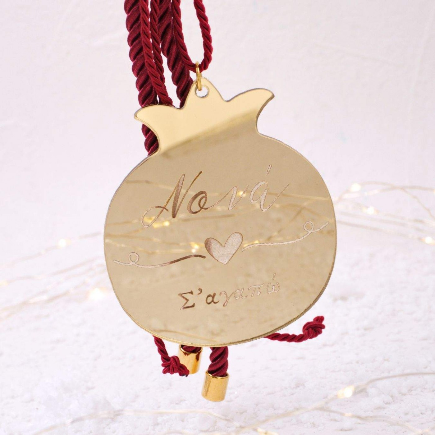 Personalized Hanging Lucky Pomegranate Charm: I Love You Godmother! — Pendants & charms from Toolittle — additional view 4