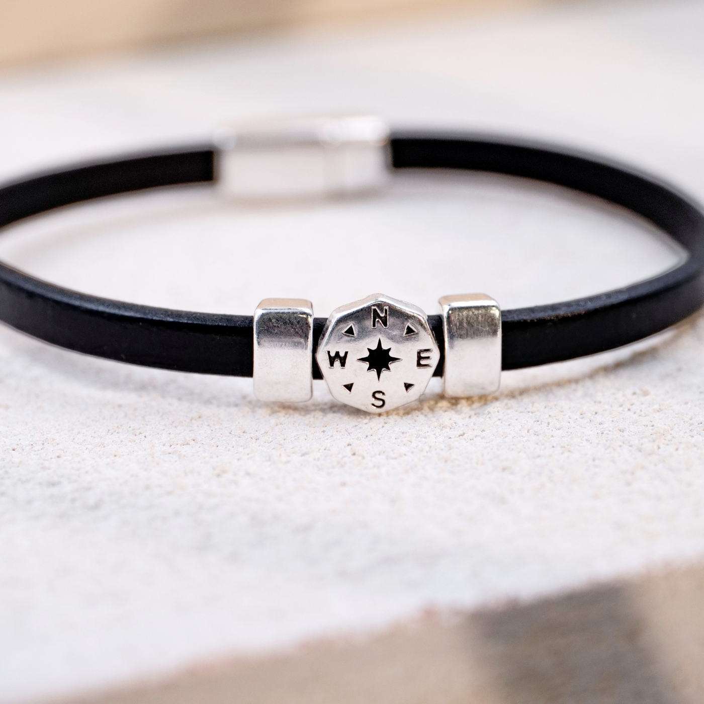 Compass Leather Men's Bracelet — Bracelets from Toolittle — additional view 2