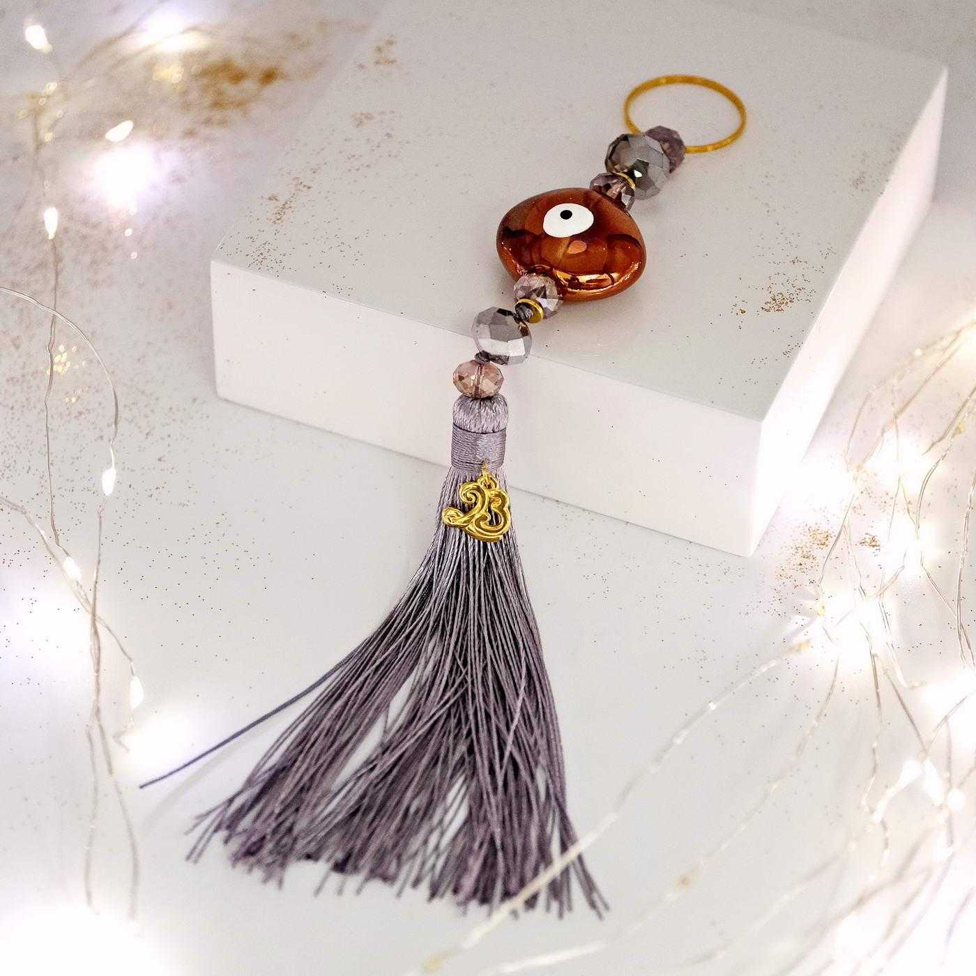 Lucky charm 2025 with ceramic evil eye — Pendants & charms from Toolittle — additional view 2