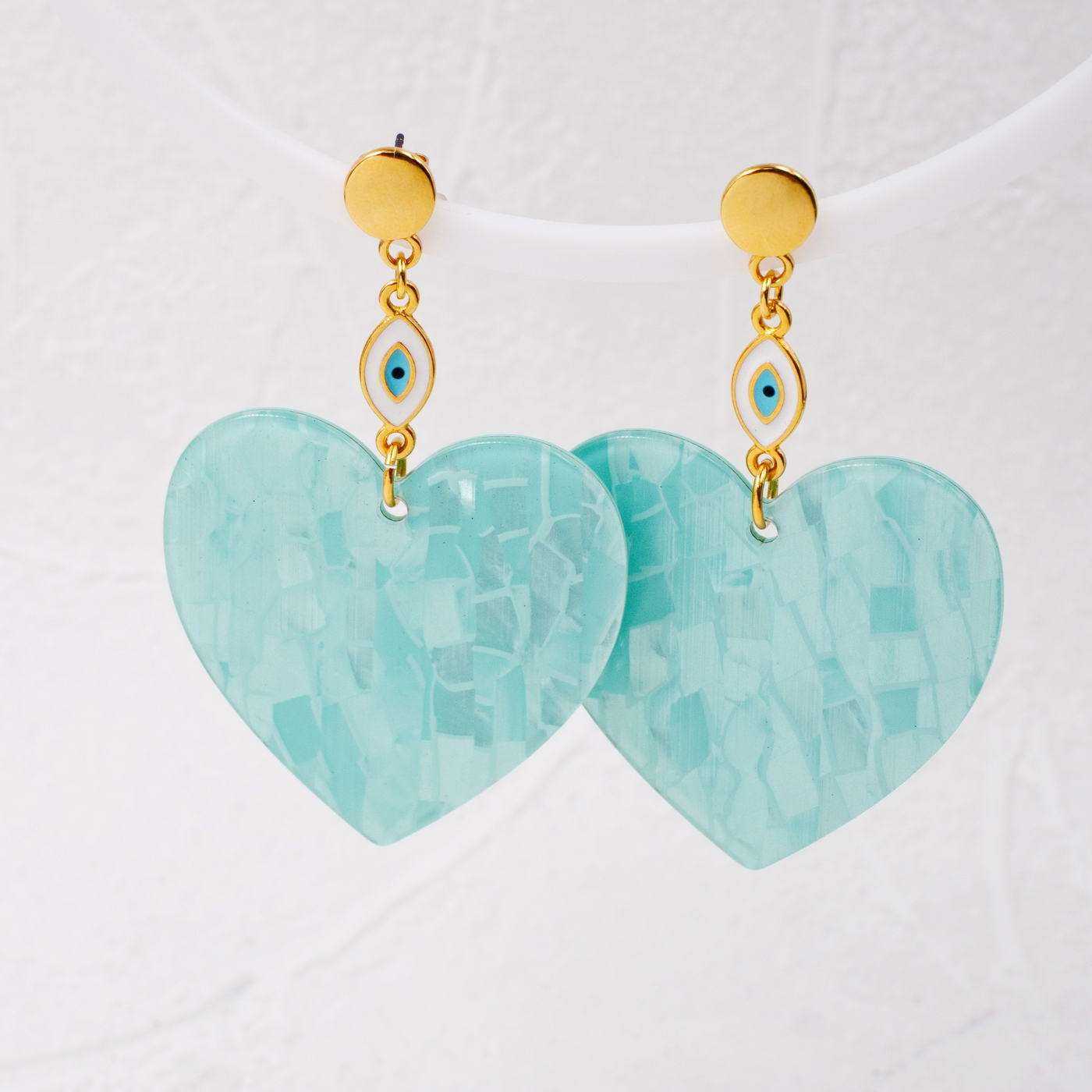 Plexiglass Heart Earrings — Earrings from Toolittle — additional view 2
