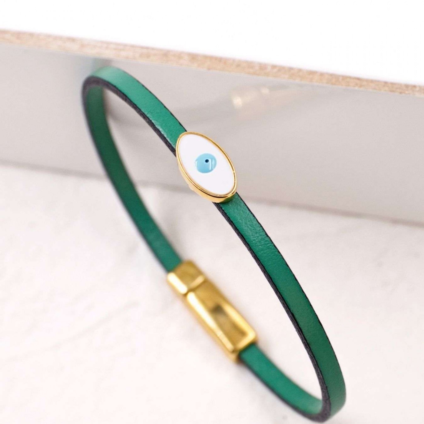Handcrafted Leather Bracelet with Evil Eye | Color Select — Bracelets from Toolittle — additional view 15