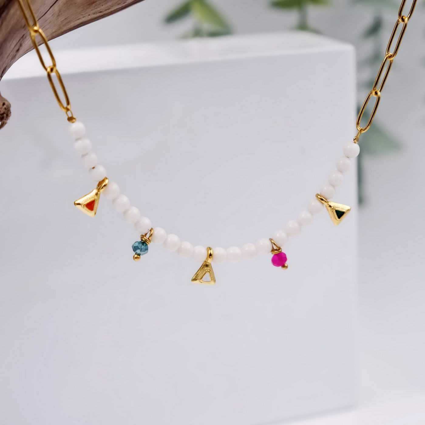 Pebbles Necklace with Enamel & Semi-precious stones — Necklaces from Toolittle — additional view 2