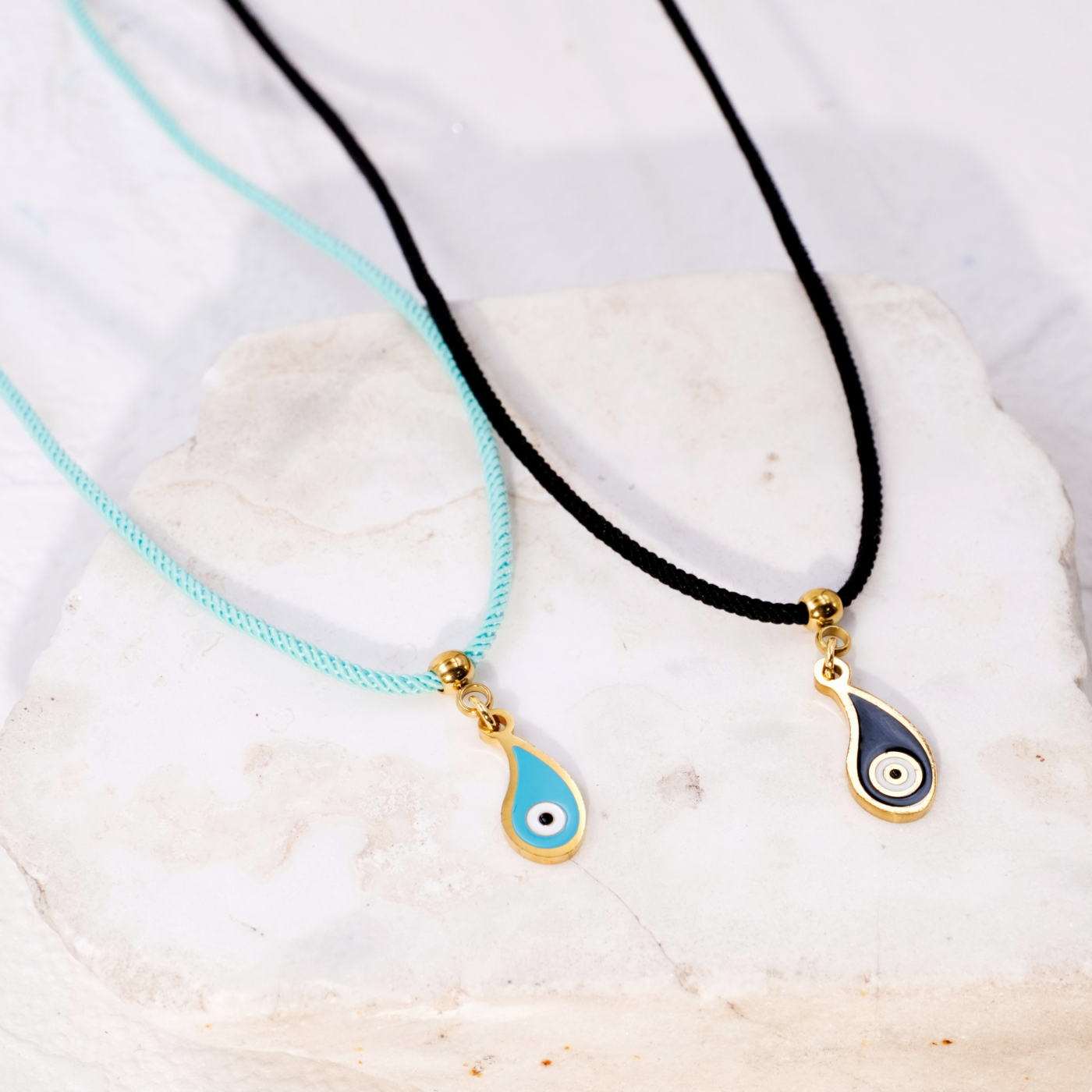 Short Stainless Steel Necklace with Evil-eye Drop — Necklaces from Toolittle — additional view 3