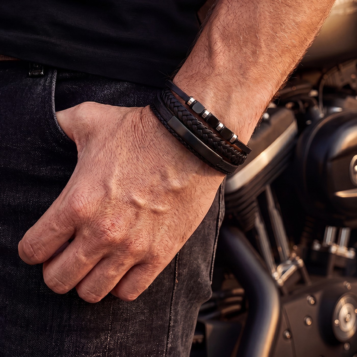 Men's Bracelet | Stainless Steel & Stones — Bracelets from Toolittle — additional view 2